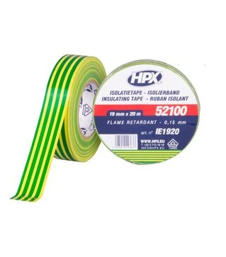 Стрічка ізоляційна HPX 52100, 19 мм Жовто-зелена, 20 м