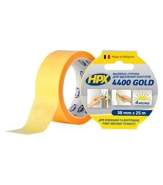 Стрічка малярська HPX 4400 Gold, 38 мм Жовта, 25 м