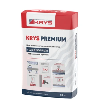 Гидроизоляция проникающая KRYS Premium для бетона, Белая, 25 кг