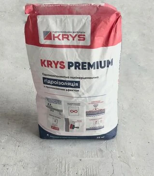 Гидроизоляция проникающая KRYS Premium для бетона, Белая, 25 кг
