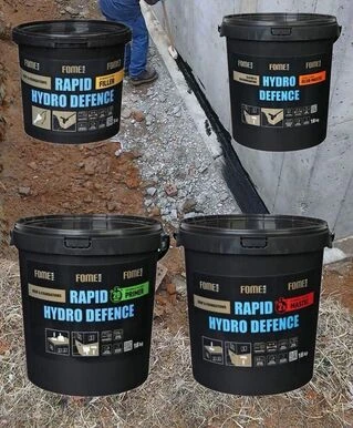 Мастика бітумно-полімерна Fome Flex Rapid Hydro Defence Mastic, Чорна, 9 кг
