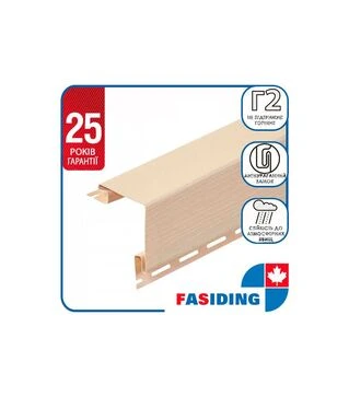 Планка FaSiding Standard/Blockhouse &laquo;Зовнішній кут&raquo;, Мигдаль, 5 шт