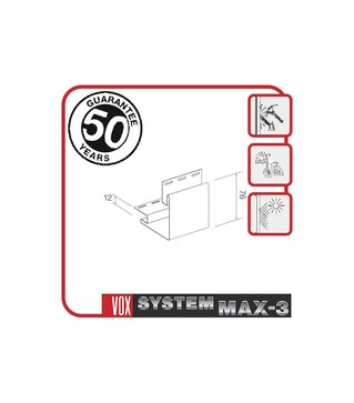 Планка VOX System MAX 3 &laquo;Зовнішній кут&raquo;, Білий