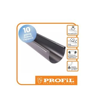 Желоб PROFiL универсальный 130/100, Графитовый, 3 м