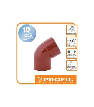 Коліно PROFiL однорозтрубне 130/100, Цегляне