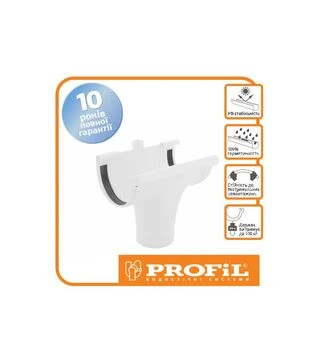 Воронка PROFiL проходная 90/75, Белая