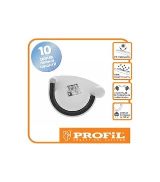 Заглушка ринви PROFiL права 90/75, Біла