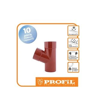 Трійник PROFiL редукційний 100/75/67 90/75, Цегляний