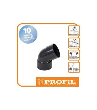 Коліно дворозтрубне PROFiL 130/100, Графітове