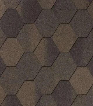 Бітумна черепиця Superglass Hex (27), Dual Brown Ultra, 3 м&sup2; (289514)
