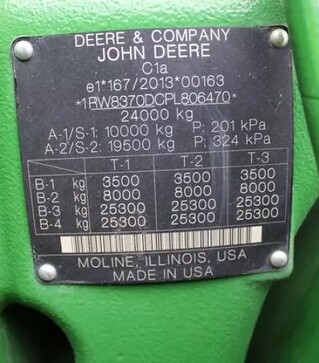 Гусеничный трактор John Deere 8RX 370, 2023 г.в, 1487 м/ч, б/у