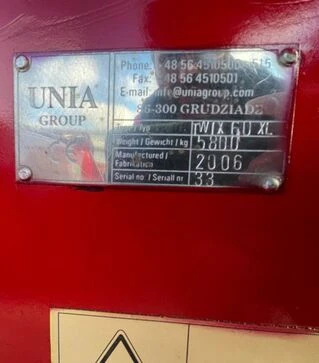 Борона дискова UNIA TWIX 6.0 XL, 2006 р.в, б/в