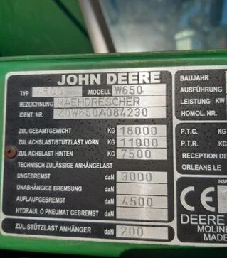 Зернозбиральний комбайн John Deere W650, 2009 р.в, б/в