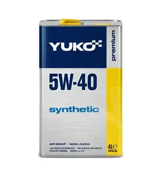 Моторное масло Yuko SYNTHETIC 5W-40, 4 л