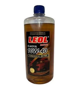 Моторное масло турбодизельное LEOL TURBODIESEL EXTRA 10W-40, API CI-4/CF/SL, ACEA E7, 1 л (0,9 л)