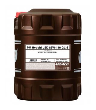 Трансмиссионное масло PEMCO Hypoid LSD, 85W-140, 20 л