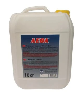 Антифриз LEOL G11 -40&deg;C, жовтий, 10 л (10 кг)