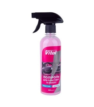 Полироль VITOL для пластика и винила, матовая, бабл гам, 400 мл (VTP-4013)