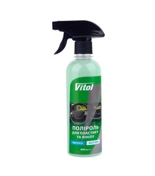 Полироль VITOL для пластика и винила, матовая, яблоко, 400 мл (VTP-4008)