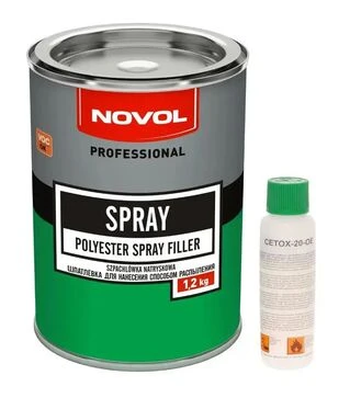 Шпатлевка жидкая Novol Spray, 1,2 кг + 50 мл