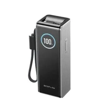 Універсальна мобільна батарея EcoFlow RAPID Power Bank 25000 mAh, with cables, Silver (EF-RAPID25K100W-S-EU)
