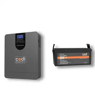 Система резервного живлення гібридна Codi Pro-3kW + АКБ Codi LiFePO4 24V 120Ah (3072 Вт) з вбудованим BMS, 3кВт