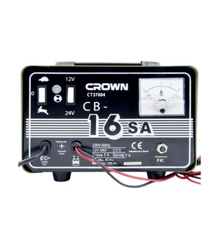 Зарядний пристрій трансформаторний CROWN CT37004, 12/24 В, 5 А, 180 Вт