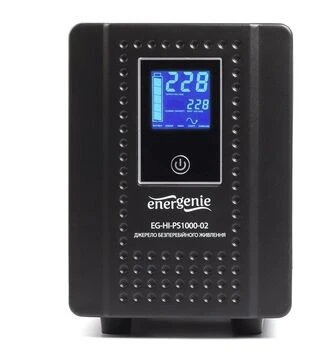 Джерело безперебійного живлення EnerGenie 1000VA/600W LCD (EG-HI-PS1000-02)