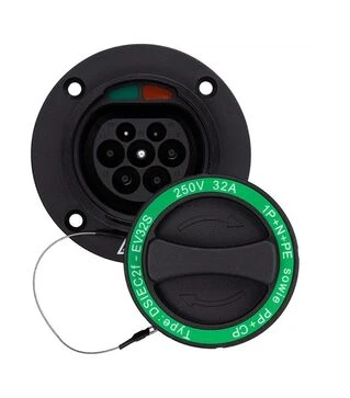 Розетка для электромобиля HiSmart Type 2 Mennekes (Male), 32A, 3 фазы (EV200290)