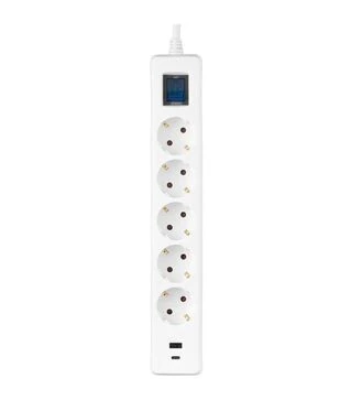 Мережевий подовжувач-фільтр 2E 3х1,5 мм&sup2;, 5 розеток, USB-A/C, білий, 3 м (2E-SP515M3USBWH)