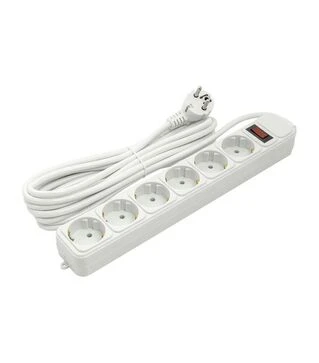 Сетевой удлинитель-фильтр PowerPlant JY-1057/5, 3x1,5 мм&sup2;, 6 розеток, 5 м (PPSA10M50S6)