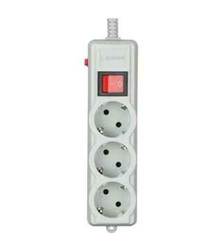 Мережевий подовжувач-фільтр Gembird 3 розетки, сірий, 1,8 м (SPG3-G-6G-PRO)