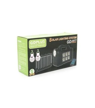 Ліхтар переносний GD-8077, Solar charging, 1+1 режим, чорний (GD-8077)