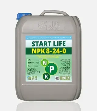 Добриво комплексне Start life NPK 8-24-0 (Старт Лайф), 20 л (Life Biochem)