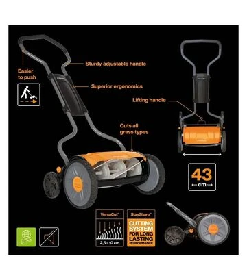 Механическая газонокосилка Fiskars StaySharp Plus Reel Mower 113872 (1015649) - фото 3