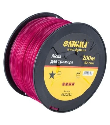 Ліска для тримера Sigma зірка Ø2,7мм, 200м котушка (5620351) - фото 2