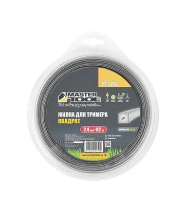 Леска для триммера MASTERTOOL квадратная, армированная, 2,4 мм, 82 м блистер (19-1312) - фото 2