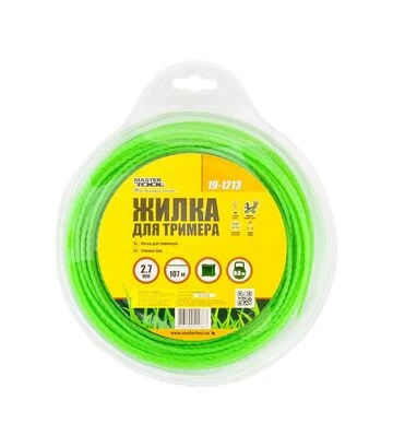 Леска для триммера MASTERTOOL квадрат витая, 2,7 мм, 107 м блистер (19-1213) - фото 2