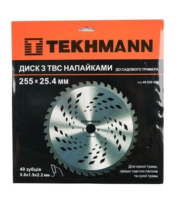 Диск для триммера Tekhmann 255х25.4 мм, 40 ТВС зубцов (40030458) - фото 2