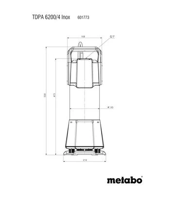 Насос занурювальний напірний Metabo TDPA 6200/4 Inox, 1100 Вт (601773000) - фото 2