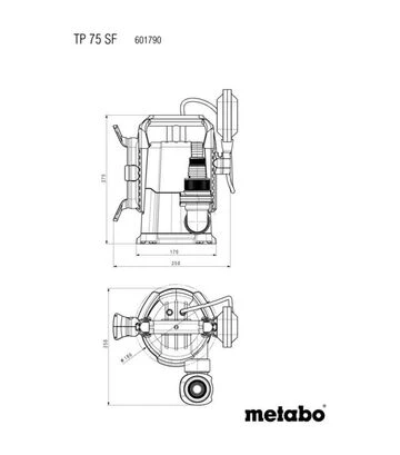Насос занурювальний для чистої води Metabo TP 75 SF, з поплавком (601790000) - фото 2