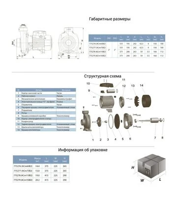 Насос відцентровий LEO 3.0 ACm60B2, 600 Вт, 12,5 м, 400 л/хв, для чистої води (775276) - фото 3