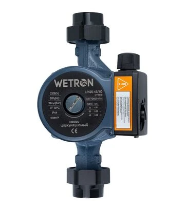 Насос циркуляційний Wetron 65 Вт, 4 м, 63 л/хв, Ø1 1/2" 180 мм, з гайками Ø1" (774512) - фото 2