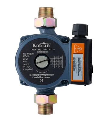 Насос циркуляційний Wetron 65 Вт, 4 м, 63 л/хв, Ø1" 130 мм, з гайками Ø3/4" (774511) - фото 2