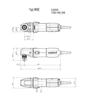 Дрель угловая Metabo WBE 700, 705 Вт (600512000) - фото 2