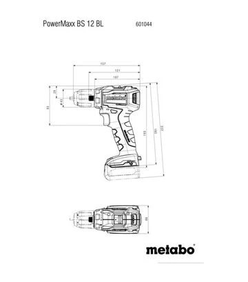 Дрель-шуруповерт аккумуляторный Metabo PowerMaxx BS 12 BL, 12 В 4 А*Год, кейс (601044800) - фото 2