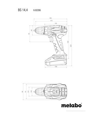 Дриль-шуруповерт акумуляторний Metabo BS 14.4, 2 А*Год, кейс (602206540) - фото 2