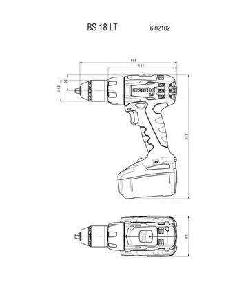 Дриль-шуруповерт акумуляторний Metabo BS 18 LT, 18 В, кейс (602102960) - фото 2