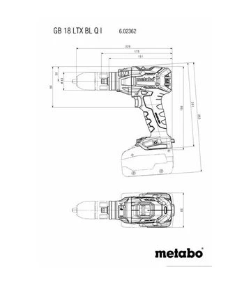 Дриль різьбонарізний акумуляторний Metabo GB 18 LTX BL Q I, 18 В, кейс (602362660) - фото 3
