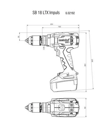 Дрель ударная аккумуляторная Metabo SB 18 LTX Impuls, без АКБ и ЗУ (602192840) - фото 2